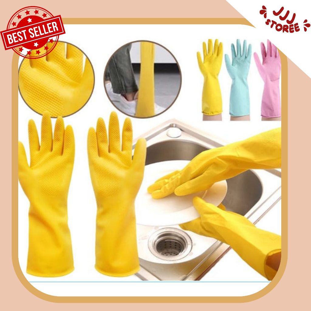 Sarung Tangan Cuci Piring Karet / Sarung Tangan Berkebun / Sarung Tangan Tebal Latex Rubber