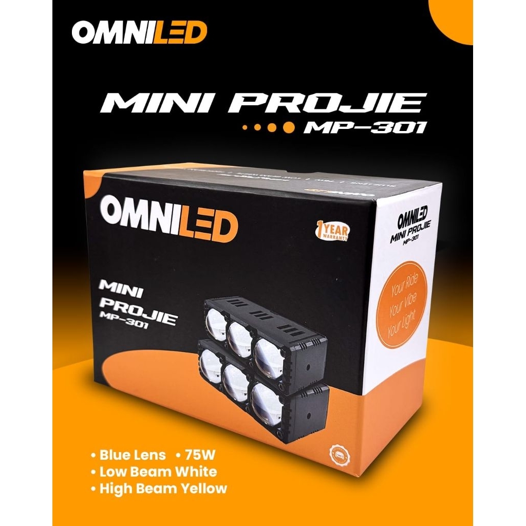 OMNILED MP301 MP-301 Mini Projie Lampu Fog Lamp 3 Mata Lampu Tembak Motor Mobil Nmax Xmax ADV 160 AD