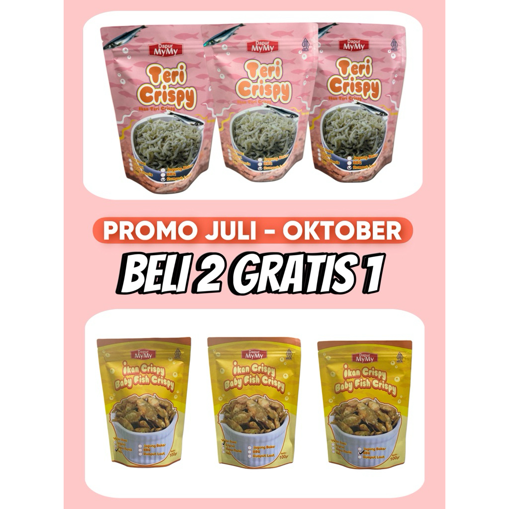 

NF- Teri Krispi Premium Non MSG Snack Berkalsium Tinggi Ikan Teri Crispy Crunchy 80gr