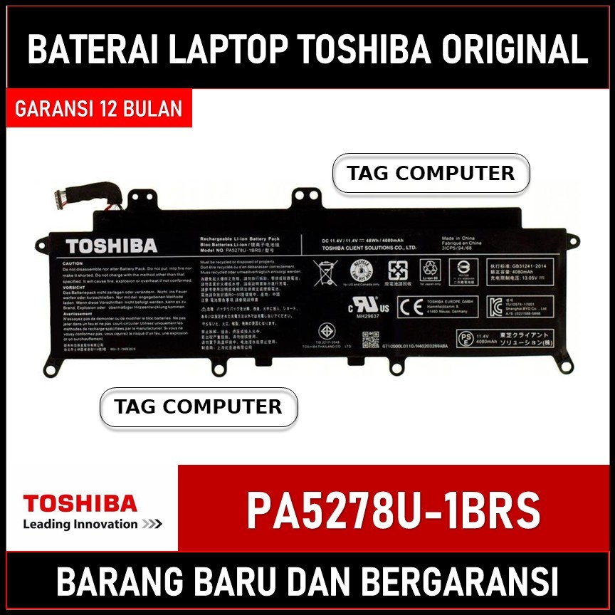 BATERAI LAPTOP TOSHIBA PORTEGE X30 X30-D X30-D-13Z X30-D-123 PA5278 PA5278U PA5278U-1BRS ORIGINAL