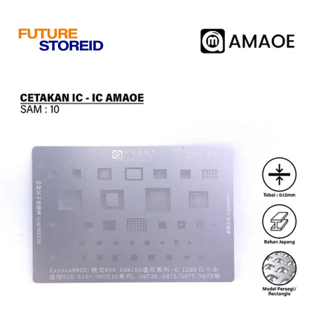 AMAOE CETAKAN IC SAM:10 Exynos 9820/SNAPDRAGON 855 SM8150 S10/S10+/NOTE10/G9730/G977/N9795 QUALCOMM 
