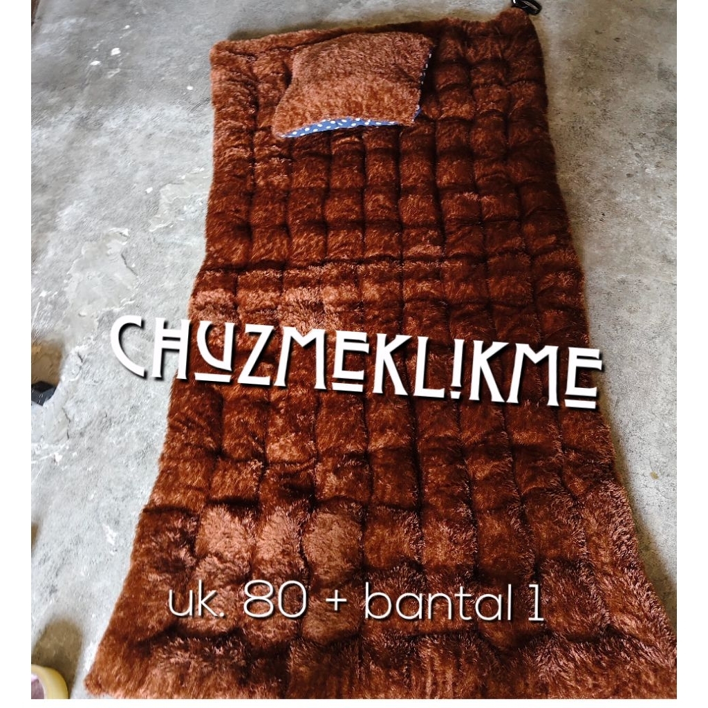 Kasur bulu + bantal kecil (3 varian ukuran)/Kasur lantai bulu Rafsur 80 cm, 120 cm, 180 cm/Kasur gul