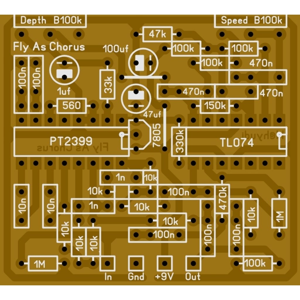 PCB EFEK GITAR FLY AS CHORUS