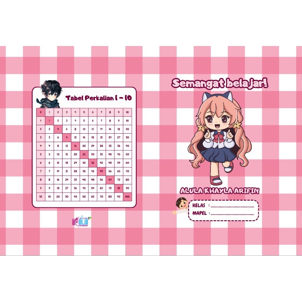 

10 pcs Sampul buku custom nama