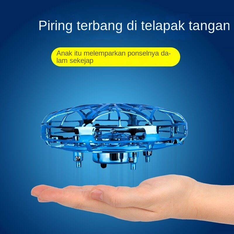 UFO Drone Penginderaan Cerdas Pesawat Kecil Mainan Edukasi Anak UFO Levitasi Empat Sumbu untuk Anak 