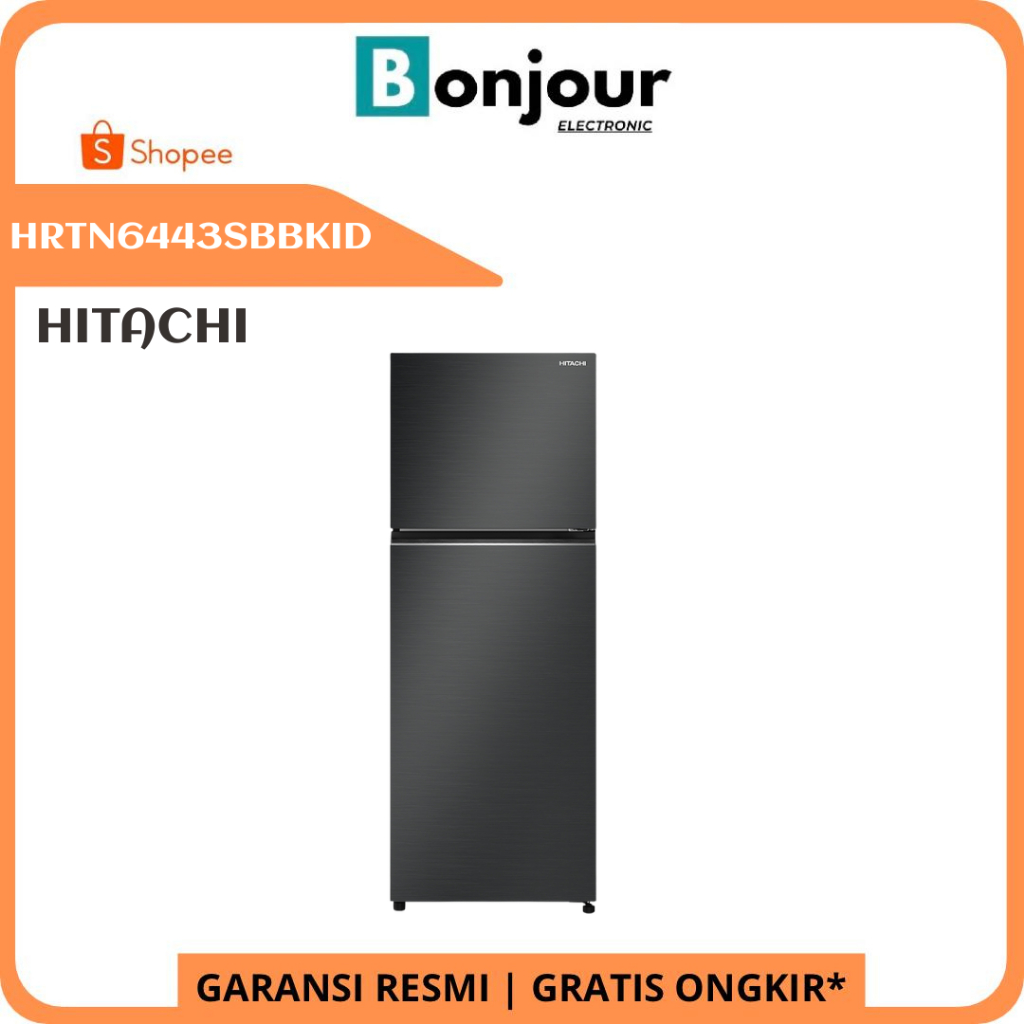 Hitachi HRTN6443SBBKID Kulkas Hitachi 2 Pintu Inverter Compressor 409 Liter