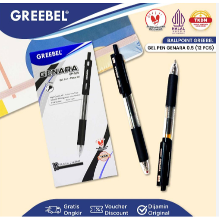 

( 12 PCS ) Greebel - Pulpen Pen Ball Pen Gel - Bolpen Jel Genara 0.5 GP-508