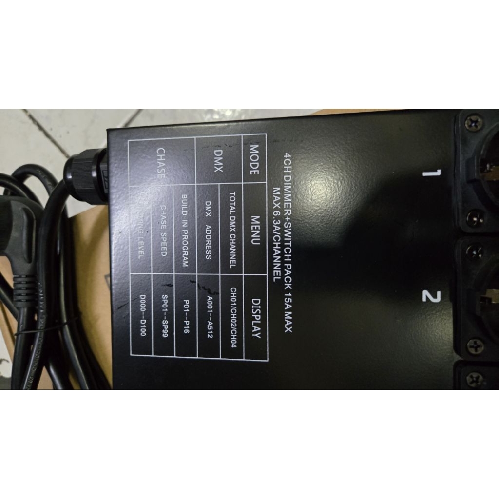 Dimmer pack 4ch DIMMER SWITCH PACK 15A MAX + MAX 6.3A/CHANNEL