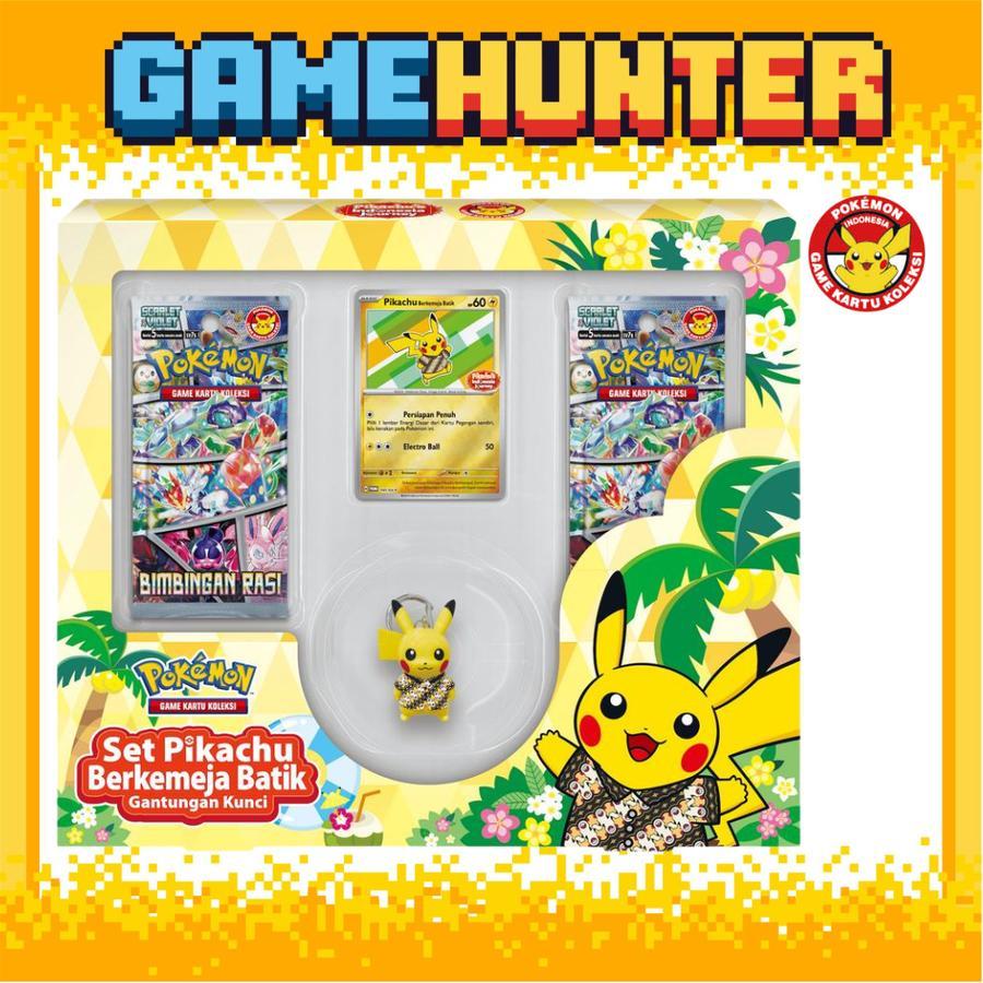 Kartu Pokemon Indonesia Set Pikachu Berkemeja Batik Gantungan Kunci