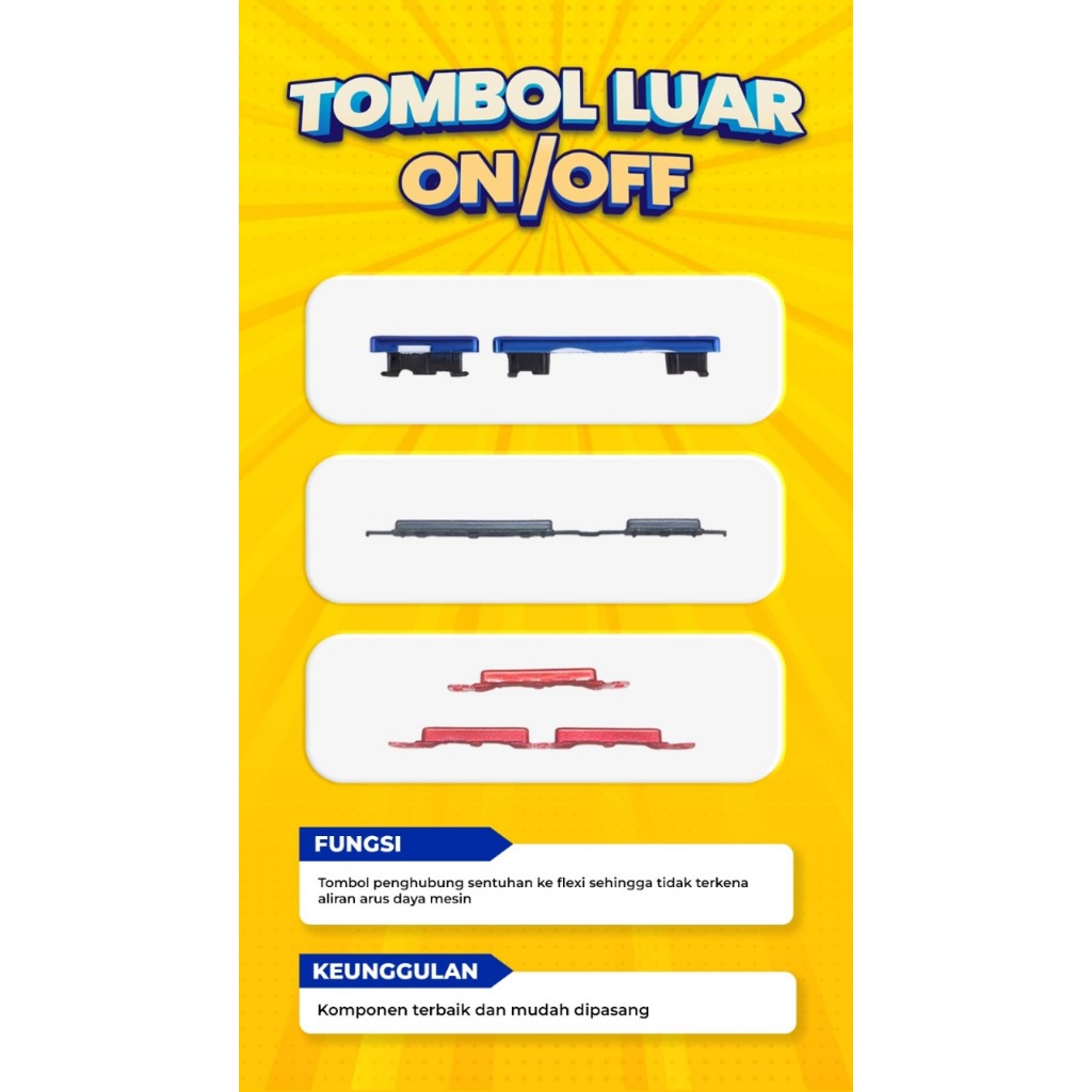 Tombol / Keypad Luar On Off + Volume Xiaomi Redmi Note 3 , 4 / 4X , 5 / 5 Pro , 5A / 5A Prime