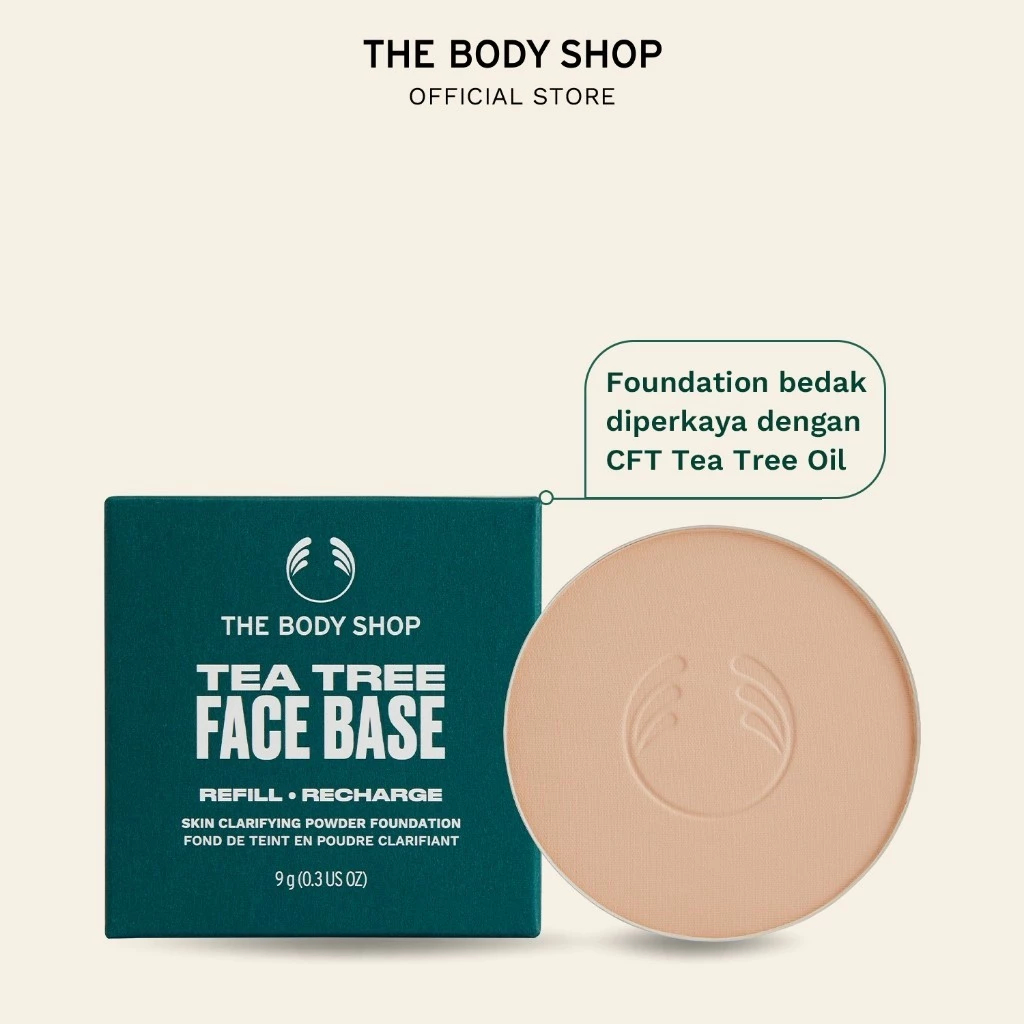 Bedak The Body Shop Tea Tree Face Base 9gr Refill ORIGINAL Compact Powder The Body Shop