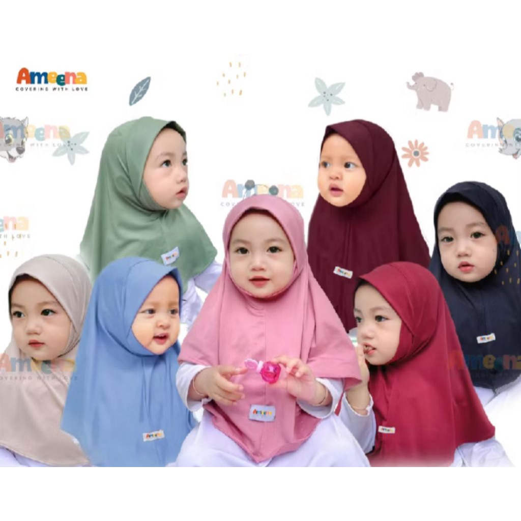 Jilbab Anak Bayi Instant Dagu Malay 0 6 Bulan Sampai 8 Tahun Bergo Malaysia Baby Bahan Jersey
