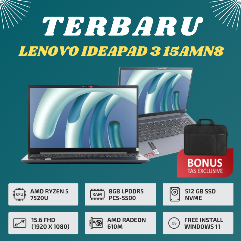 New Laptop Terlaris - Garansi 1 Tahun - Free Install Windows Terbaru - Fingerprint - AMD Ryzen 5 - R