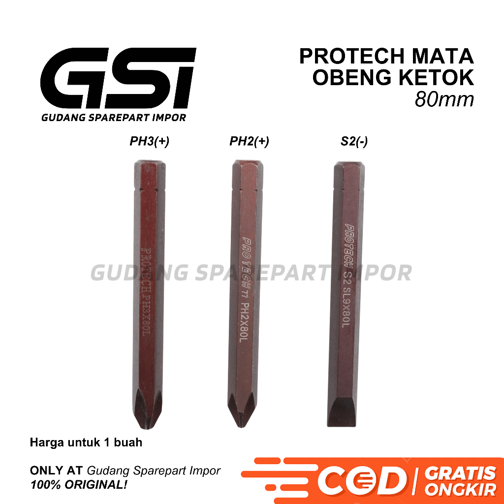 PROTECH Mata Obeng Ketok PH2(+), PH3(+), S2(-) / Mata Obeng Magnet