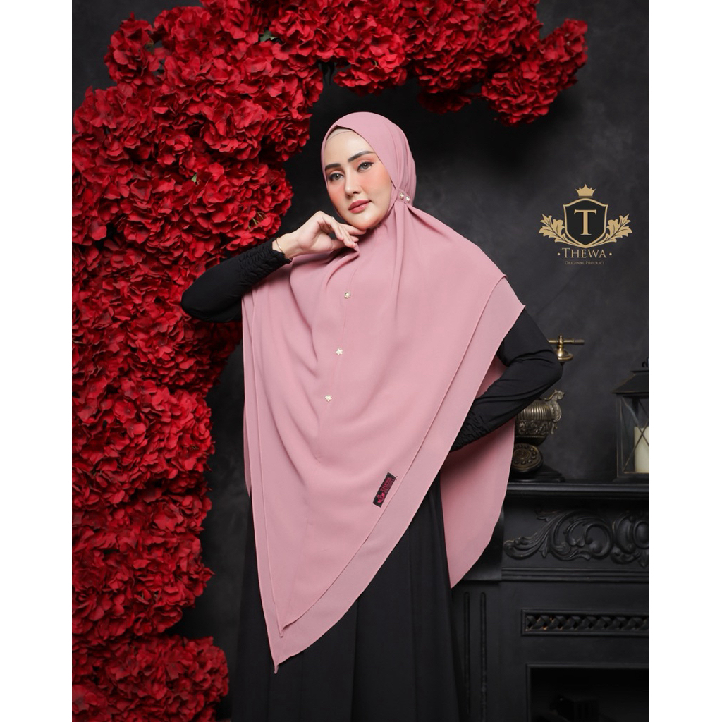 THEWA Kerudung/Khimar/hijab “ Lesty ” Jumbo Lancip 2 LAYER