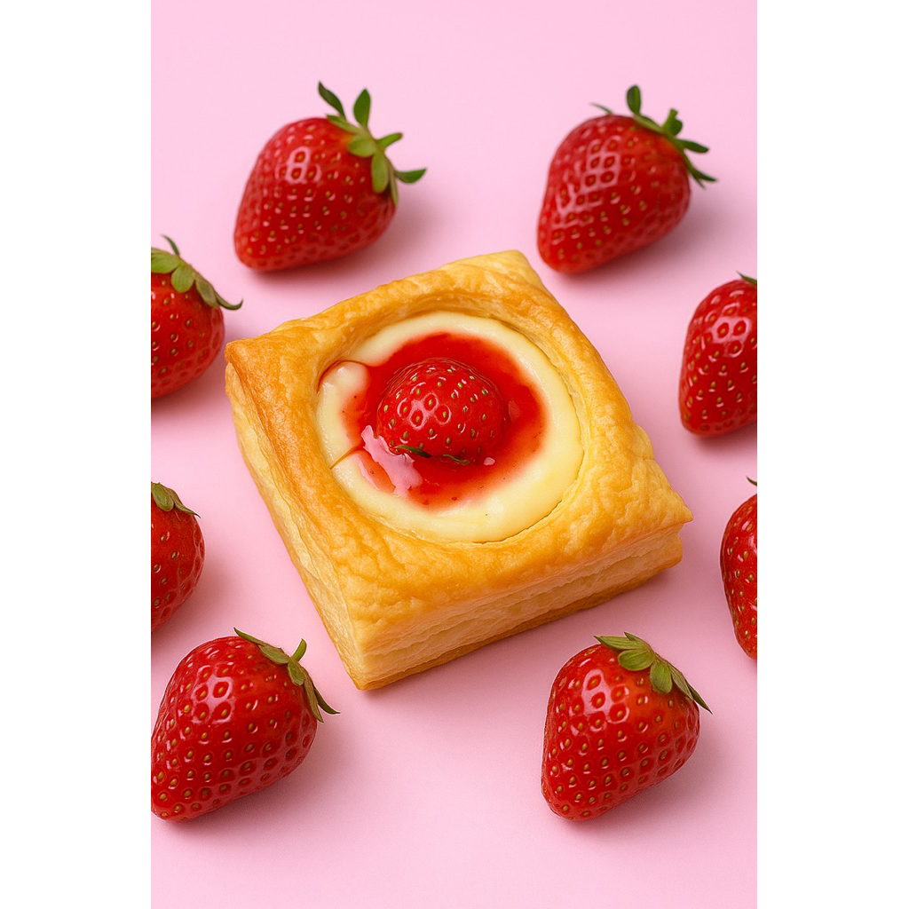 

(Grab/gosend only) Strawberry cheese custard isi 3pcs