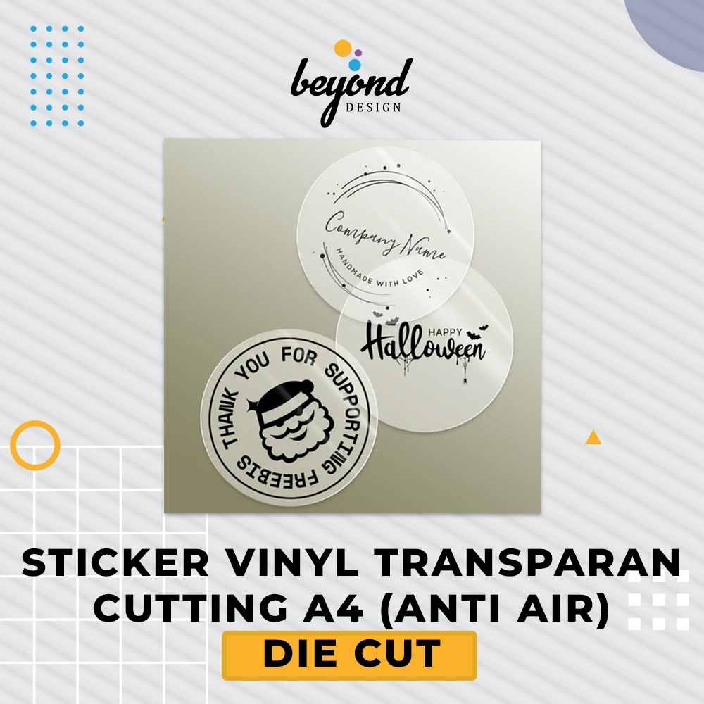 

Sticker Transparent untuk Label Kemasan Custom Cutting Die Cut / Stiker Transparan Custom