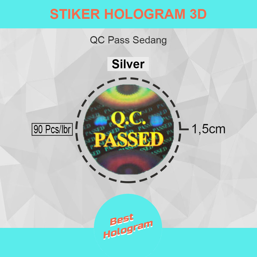 

Stiker Hologram 3D QC pass 1,5 cm silver - jenis segel motif sarang lebah