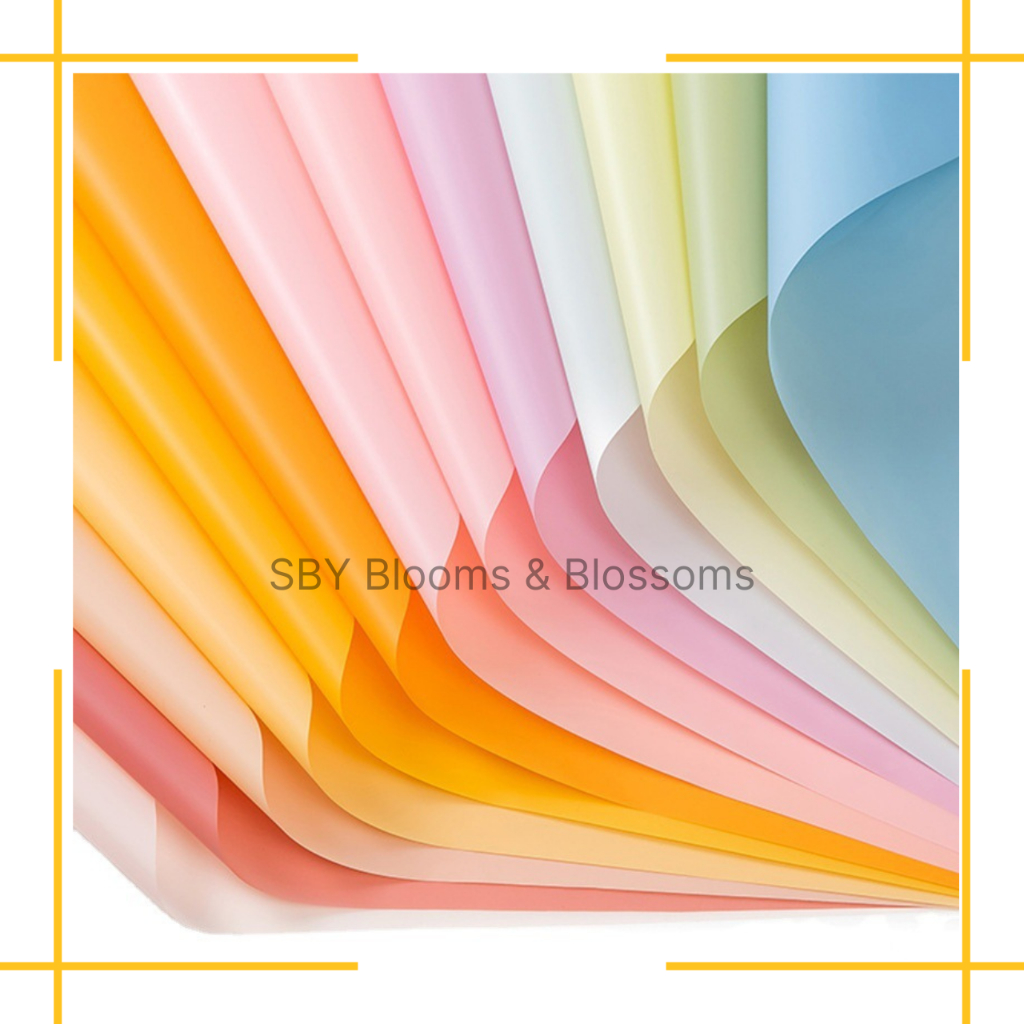 

KB01 Flower Wrapping Paper Varian Polos Full Color Kertas Buket Bunga Cellophane Florist