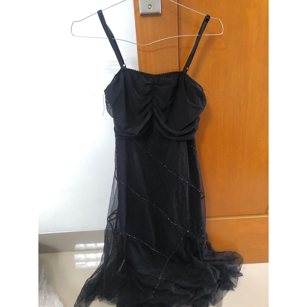 preloved dress hitam cosplay gothic halloween tutu