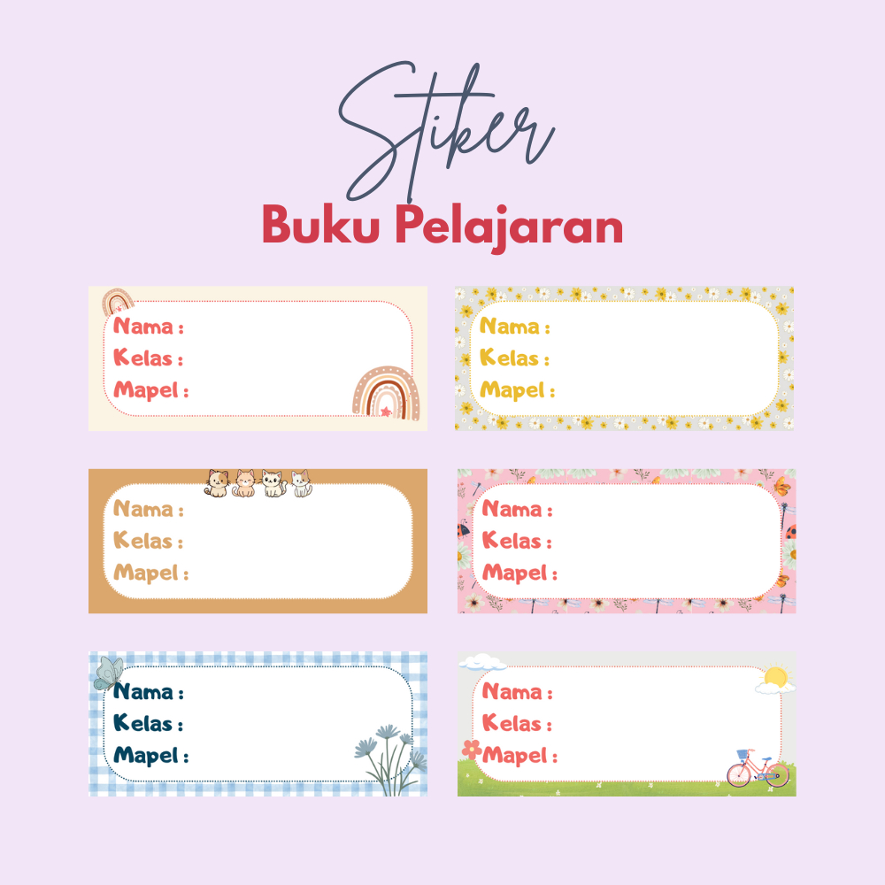 

Stiker Buku Aestetik, stiker buku mapel, stiker nama custom, stiker buku tulis sekolah, stiker buku anak sekolah