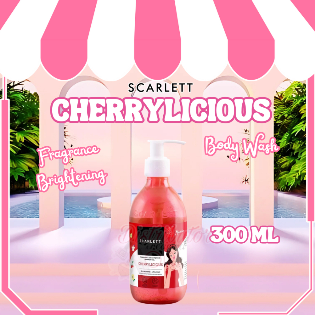 Scarlett Fragrance Brightening Shower Gel Cherrylicious | Body Wash | Sabun Mandi Cair | Bpom | Orig