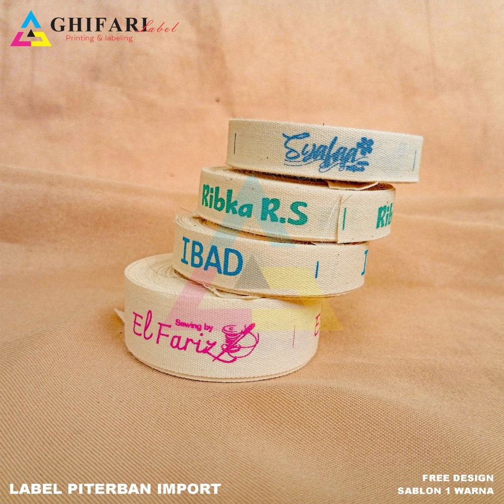 

15 meter label katun import / label cotton / label hijab / label baju anak / katun import