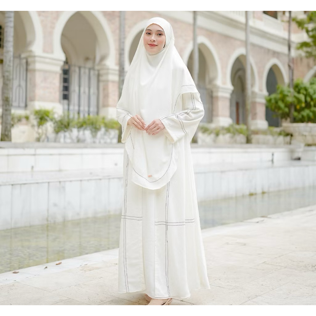 Abaya Umroh/Haji Putih Set
