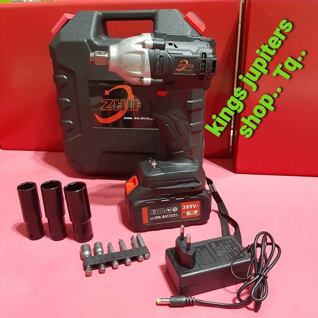 1 BATRE ZHIHE atau JLD CORDLESS IMPACT WRENCH impak impek wrench bor buka baut