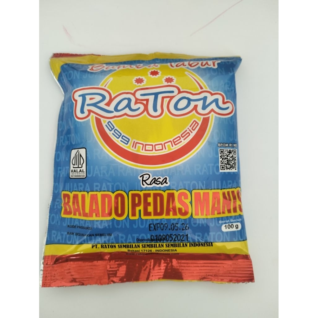 

Raton Bumbu Tabur BALADO PEDAS MANIS 100 gr