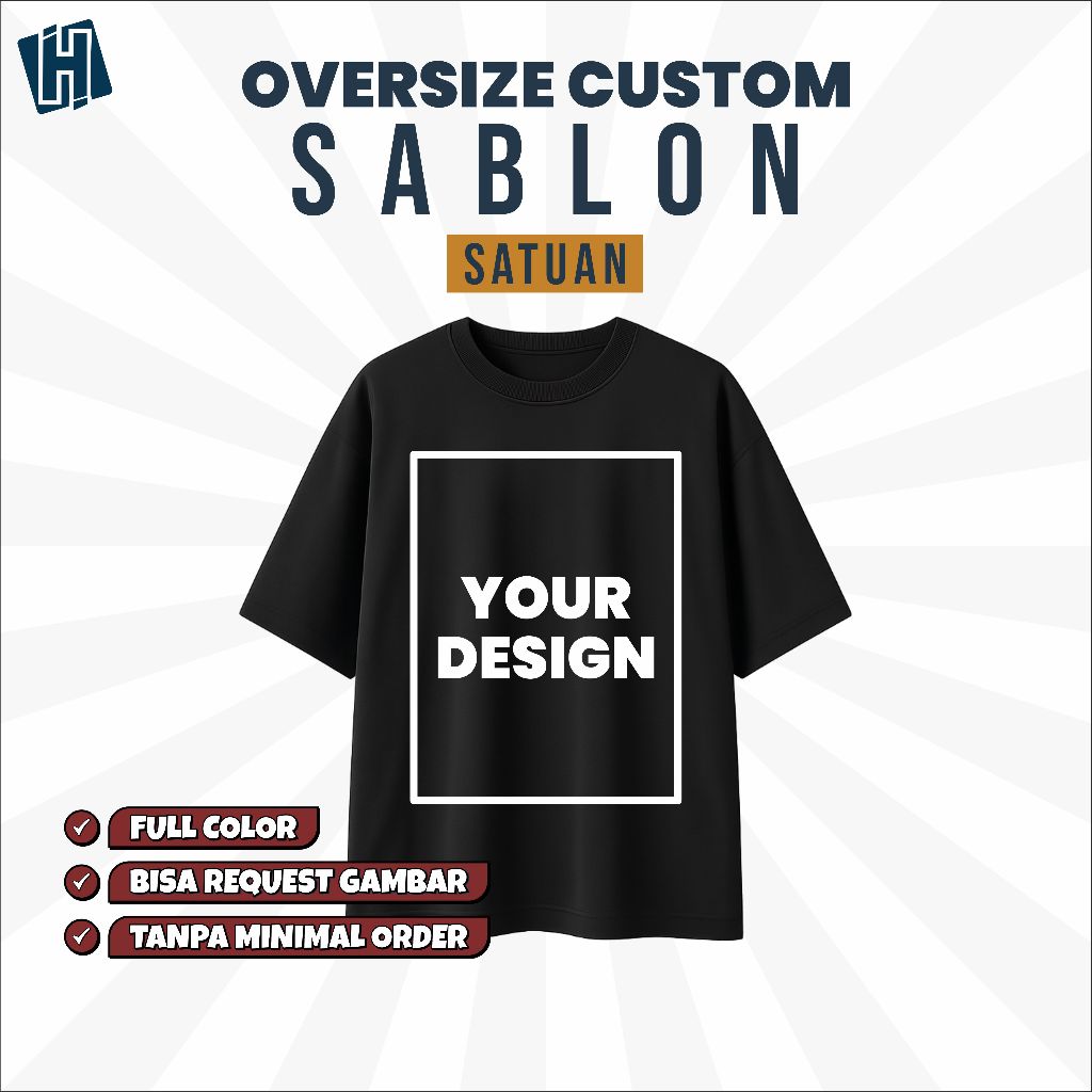 Kaos Oversize  Custom Sablon Satuan DTF | Heavywegiht Custom | kaos custom | kaos Oversize custom tu