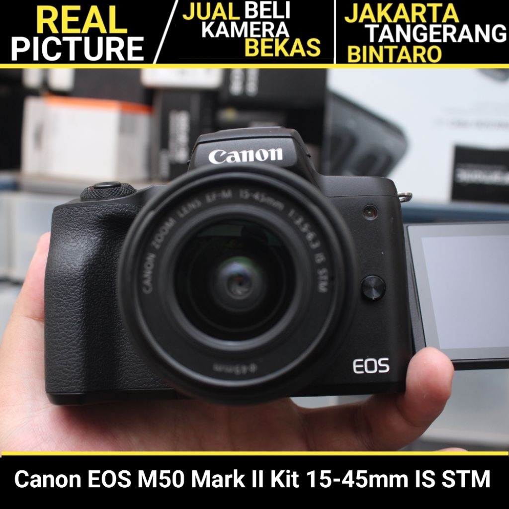 Canon M50 mark II kit 15-45mm IS STM BEKAS