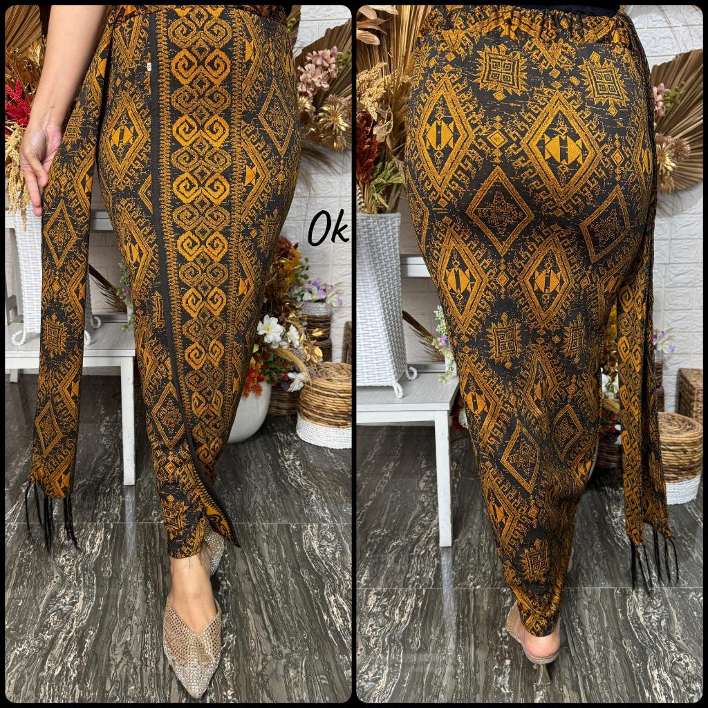 (JUMBO) kamen jadi motif etnik bahan denim jaguar  | rok | bawahan wanita adat bali motif etnik full