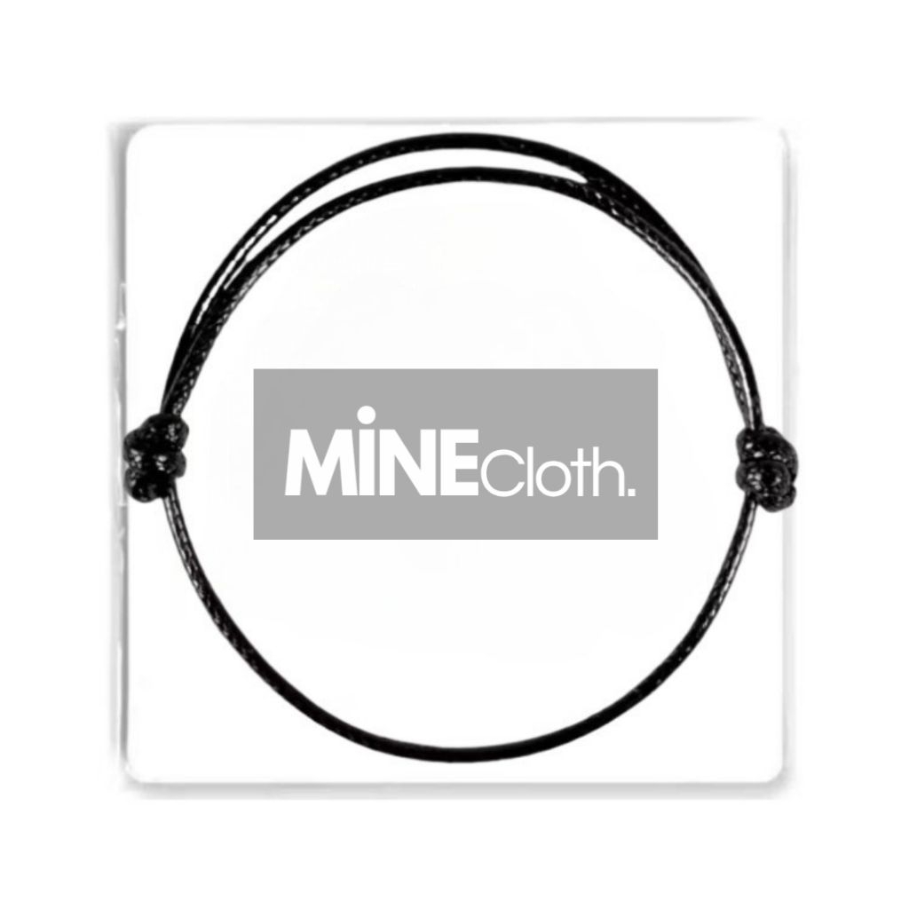 MINECLOTH - Gelang Tali Warna Hitam Polos Elegan