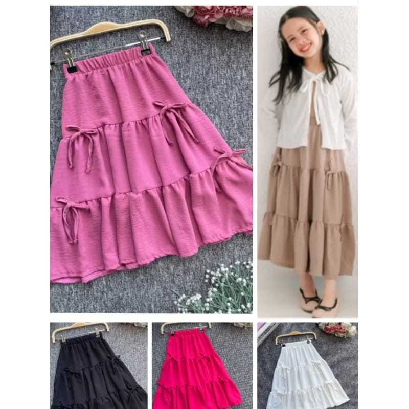 Rok Anak Perempuan Korea Style Terlaris Usia 3 Sampai 10 Tahun Rok Ribon Skirt Viral