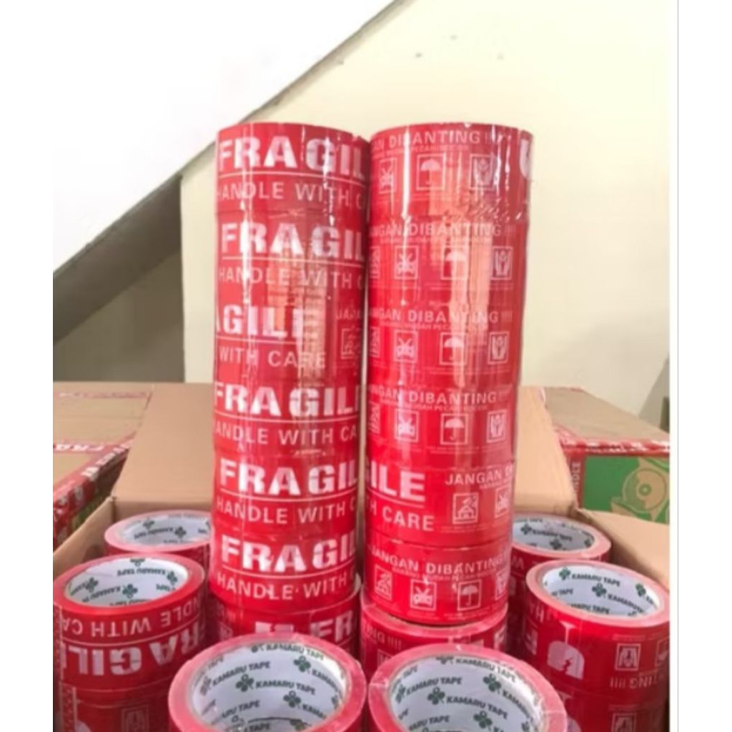 

Plakban-fragile-90yard-perekat-plester-lakban-isolasi