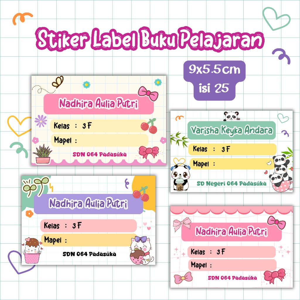 

ISI 25 STIKER LABEL NAMA BUKU PELAJARAN / STICKER LABEL