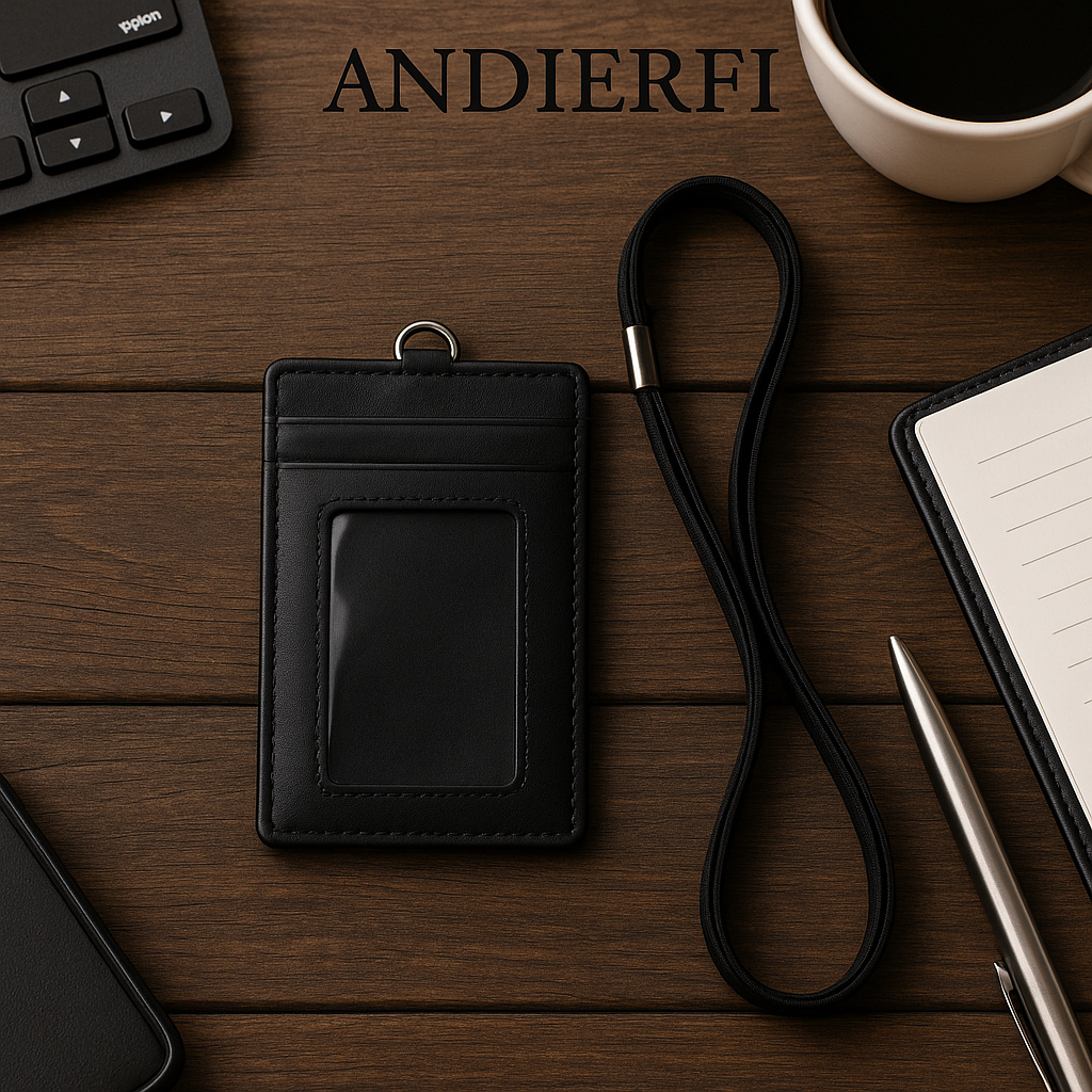

Andierfi ARF Lanyard Card Holder Tempat ID Card dan Name Tag Gantungan Kunci Leher Elegan Warna Hitam dan Coklat Desain Simple dan Stylish Cocok untuk Kantor Sekolah Event