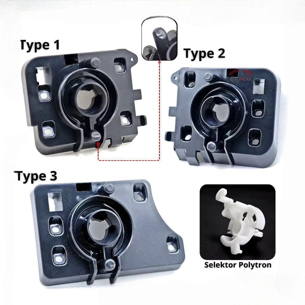 DUDUKAN PEMUTAR PEMBUANGA AIR MESIN CUCI POLYTRON | BRACKET DUDUKAN SELECTOR MESIN CUCI POLYTRON