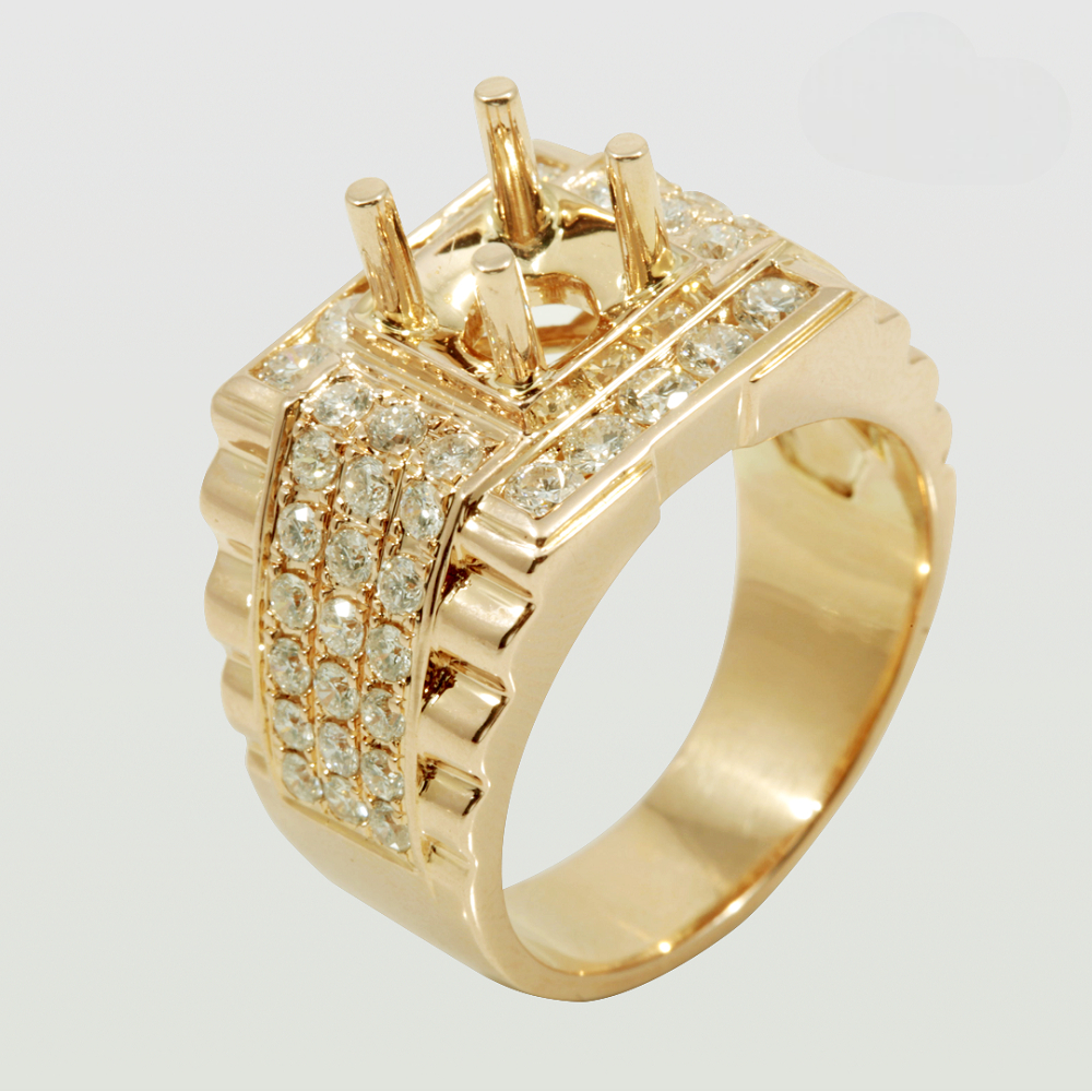 Cincin Pria Handmade Mewah Finishing Emas/Silver - Handmade Ekslusif