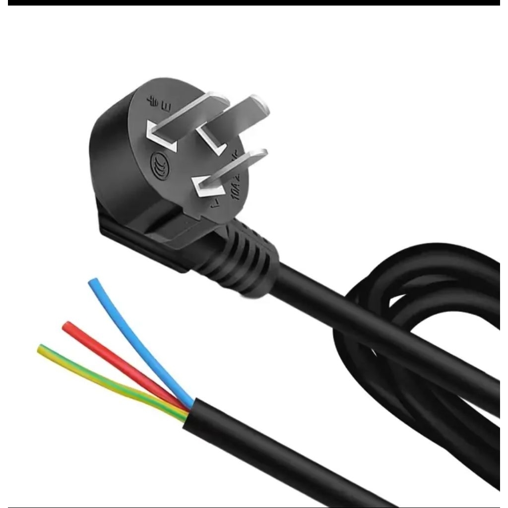 Steker Kabel Buntung 1.5 Meter Kaki 3 AU Australia New Zealand Plug 10A AC Power