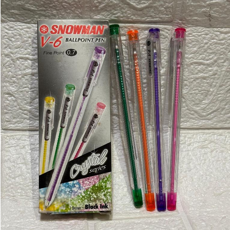 

Pena SNOWMAN V-6 Crystal Series 0,7 mm 1 Kotak Isi 12 Pena