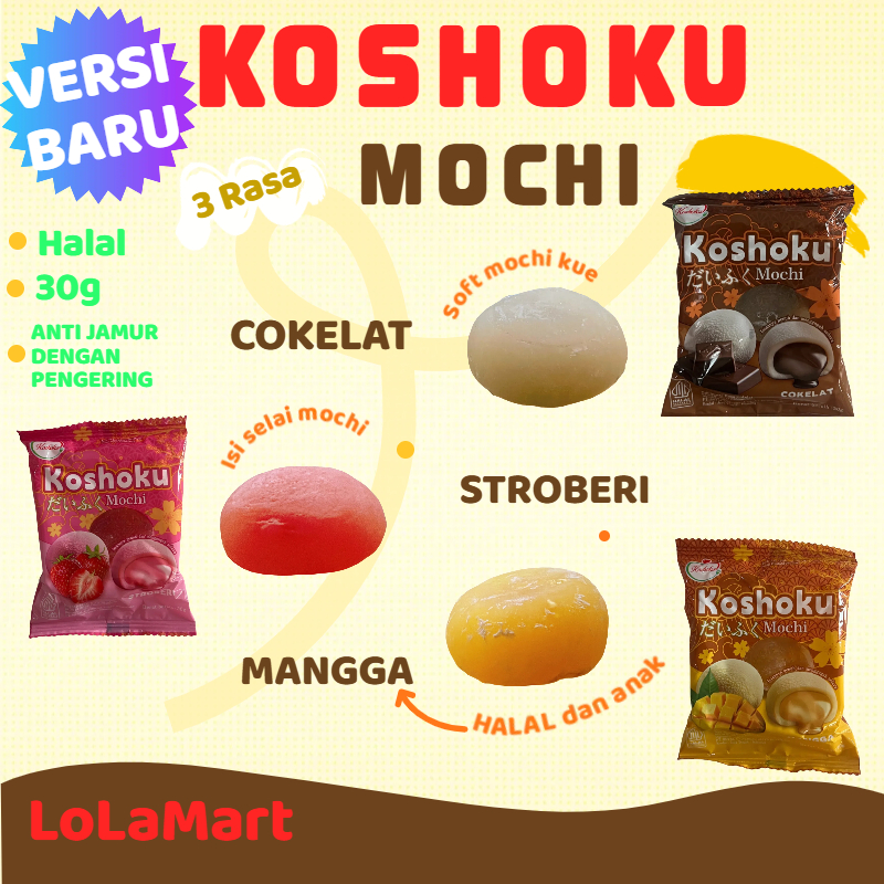 

[BARU]KOSHOKU MOCHI 30GR HALAL DUS 40PCS RASA COKLAT STROBERI MANGGA ANTI JAMUR DENGAN PENGERING/MOCHI KUE/SKNOW CAKE/SOFT CAKE/NAGASAKI