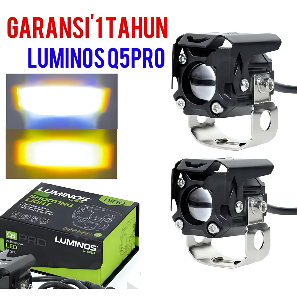 LUMINOS LAMPU LED TEMBAK SOROT LASER 1 MATA 1mata 2 WARNA LUMINOS Q PRO Kuning Putih SUPER TERANG