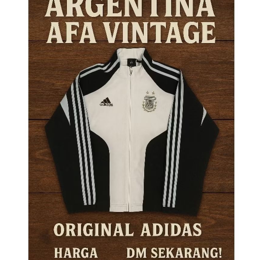 jaket tracktop olah raga VINTAGE TIM ARGENTINA AFA 20s