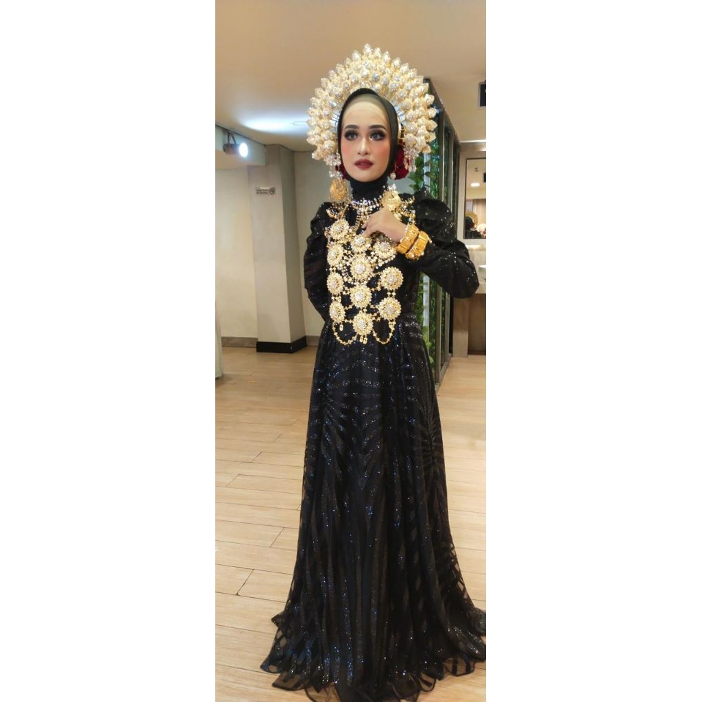 GAUN PENGANTIN HITAM PRELOVE