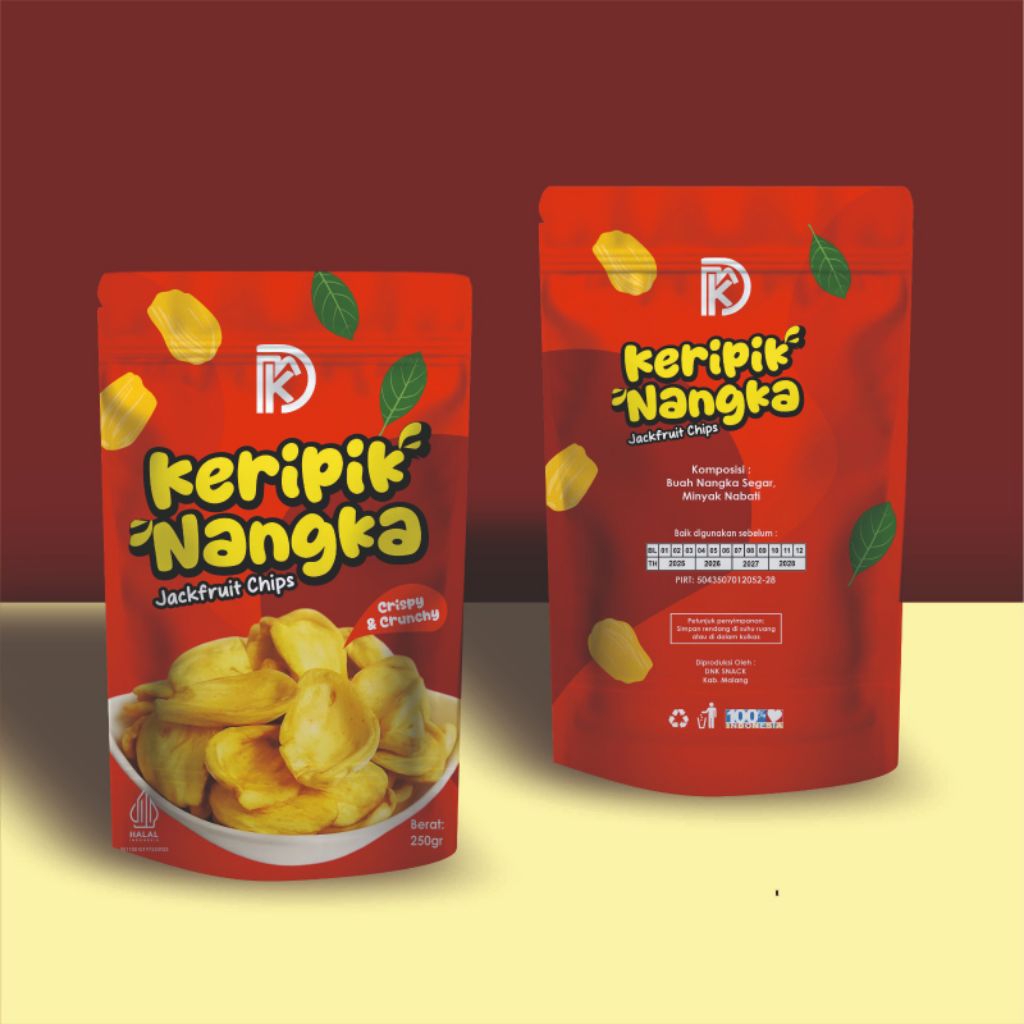 

keripik nangka kripik buah camilan khas malang kemasan standing pouch 100 gr