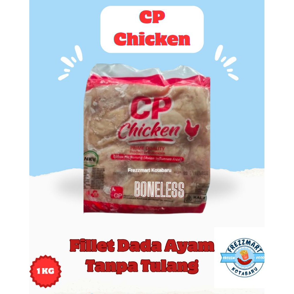 

CP Chicken Fillet Dada Ayam 1 KG Boneless - Halal Frozen Food Murah Pontianak -Frezzmart Kotabaru