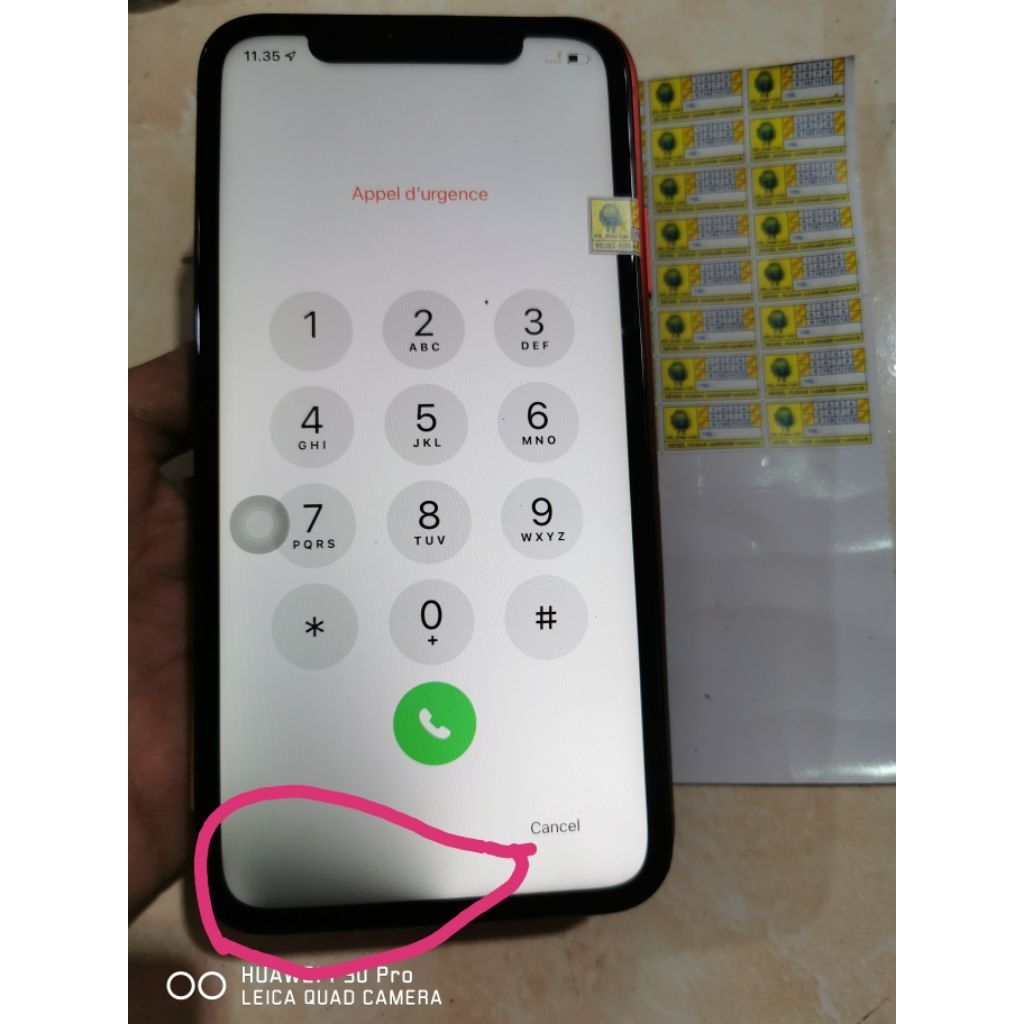 lcd IP ip ipon XR original copotan minus sadow hitam samar layak pake