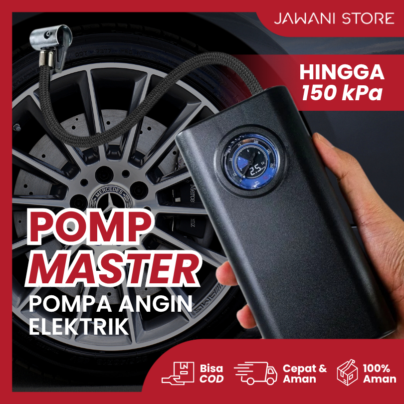 [JawaniStore] POMP MASTER Pompa Angin Ban Elektrik Portable 150kPa Kompresor Ban Mobil Motor Sepeda 